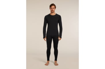 Image of Icebreaker Merino 200 ZoneKnit Long Sleeve Crew Thermal Top - Mens, Black, Extra Large, IB0A579O001XL
