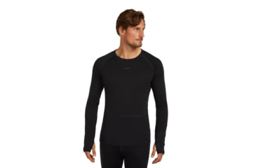 Image of Icebreaker Merino 200 ZoneKnit Long Sleeve Crew Thermal Top - Mens, Black, Extra Large, IB0A579O001XL