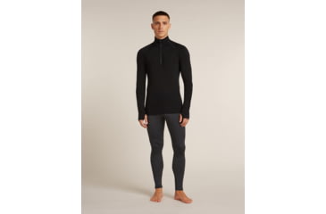 Image of Icebreaker Merino 200 ZoneKnit Long Sleeve Half Zip Thermal Top - Mens, Black, Large, IB0A57CH001L