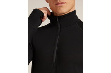 Image of Icebreaker Merino 200 ZoneKnit Long Sleeve Half Zip Thermal Top - Mens, Black, Large, IB0A57CH001L