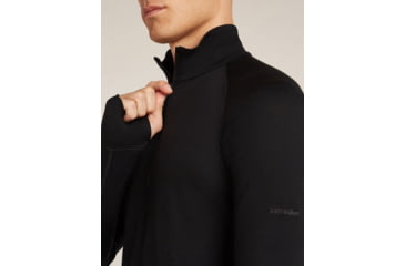 Image of Icebreaker Merino 200 ZoneKnit Long Sleeve Half Zip Thermal Top - Mens, Black, Large, IB0A57CH001L