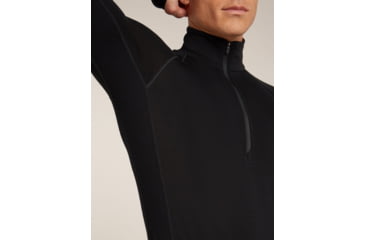 Image of Icebreaker Merino 200 ZoneKnit Long Sleeve Half Zip Thermal Top - Mens, Black, Large, IB0A57CH001L