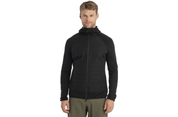 Image of Icebreaker Merino 260 Quantum LS Zip Hoodie - Mens, Black, Small, IBBA56W2001S