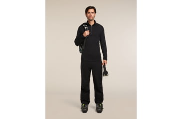 Image of Icebreaker Merino 260 Tech Long Sleeve Half Zip Thermal Top - Mens, Black, Large, IBB04372001L