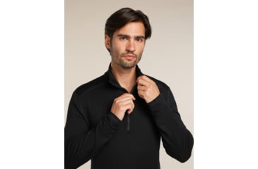 Image of Icebreaker Merino 260 Tech Long Sleeve Half Zip Thermal Top - Mens, Black, Large, IBB04372001L