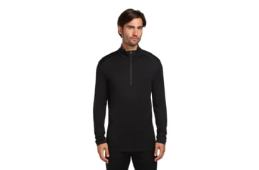 Image of Icebreaker Merino 260 Tech Long Sleeve Half Zip Thermal Top - Mens, Black, Large, IBB04372001L