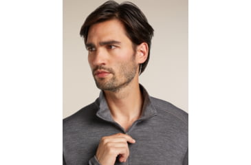 Image of Icebreaker Merino 260 Tech Long Sleeve Half Zip Thermal Top - Mens, Gritstone HTHR, Extra Large, IBB04372013XL
