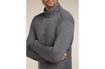 Image of Icebreaker Merino 260 Tech Long Sleeve Half Zip Thermal Top - Mens, Gritstone HTHR, Extra Large, IBB04372013XL
