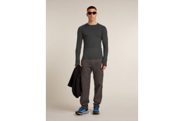 Image of Icebreaker Merino 260 ZoneKnit Long Sleeve Crew Thermal Top - Mens, Jet HTHR, Extra Large, IB0A57CI011XL