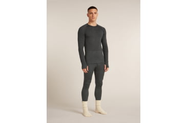 Image of Icebreaker Merino 260 ZoneKnit Long Sleeve Crew Thermal Top - Mens, Jet HTHR, Extra Large, IB0A57CI011XL