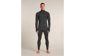 Image of Icebreaker Merino 260 ZoneKnit Long Sleeve Half Zip Thermal Top - Mens, Jet HTHR, Large, IB0A57CJ011L