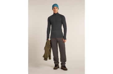 Image of Icebreaker Merino 260 ZoneKnit Long Sleeve Half Zip Thermal Top - Mens, Jet HTHR, Large, IB0A57CJ011L