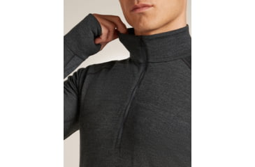 Image of Icebreaker Merino 260 ZoneKnit Long Sleeve Half Zip Thermal Top - Mens, Jet HTHR, Large, IB0A57CJ011L