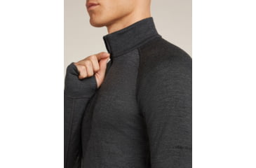 Image of Icebreaker Merino 260 ZoneKnit Long Sleeve Half Zip Thermal Top - Mens, Jet HTHR, Large, IB0A57CJ011L