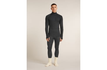 Image of Icebreaker Merino 260 ZoneKnit Long Sleeve Half Zip Thermal Top - Mens, Jet HTHR, Large, IB0A57CJ011L