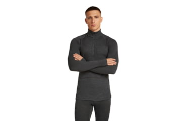 Image of Icebreaker Merino 260 ZoneKnit Long Sleeve Half Zip Thermal Top - Mens, Jet HTHR, Large, IB0A57CJ011L