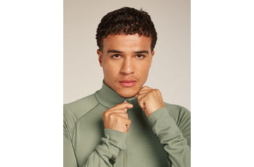 Image of Icebreaker Merino 260 ZoneKnit Long Sleeve Half Zip Thermal Top - Mens, Loden/Lichen/CB, Extra Large, IB0A57CJ0JFXL