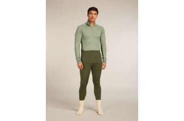 Image of Icebreaker Merino 260 ZoneKnit Long Sleeve Half Zip Thermal Top - Mens, Loden/Lichen/CB, Extra Large, IB0A57CJ0JFXL