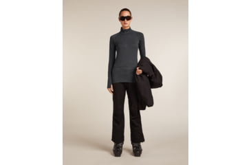 Image of Icebreaker Merino 260 ZoneKnit Long Sleeve Half Zip Thermal Top - Womens, Jet HTHR, Large, IB0A57CM011L