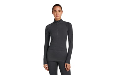 Image of Icebreaker Merino 260 ZoneKnit Long Sleeve Half Zip Thermal Top - Womens, Jet HTHR, Large, IB0A57CM011L