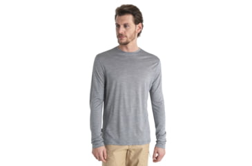 Image of Icebreaker Merino Blend 125 Cool-Lite Sphere Long Sleeve Tee - Mens, Metro HTHR, Medium, IB0A56ZL016M