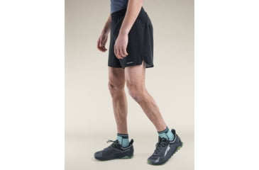 Image of Icebreaker Merino Blend 125 ZoneKnit Speed 6 Shorts - Mens, Black, Medium, IB0A56X9001M