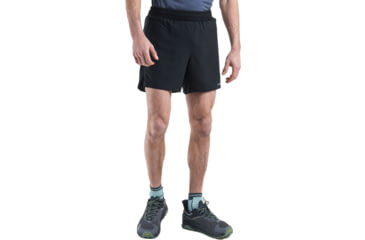 Image of Icebreaker Merino Blend 125 ZoneKnit Speed 6'' Shorts - Men's, Black, Medium, IB0A56X9001M