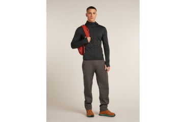 Image of Icebreaker Merino Blend 200 RealFleece Descender Long Sleeve Zip Hoodie - Mens, Jet HTHR/Black/CB, Large, IBBA56VZ944L