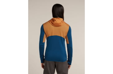Image of Icebreaker Merino Blend 200 RealFleece Descender Long Sleeve Zip Hoodie - Mens, Trail/Atlantis/CB, Large, IBBA56VZ0J5L