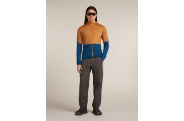 Image of Icebreaker Merino Blend 200 RealFleece Descender Long Sleeve Zip Hoodie - Mens, Trail/Atlantis/CB, Large, IBBA56VZ0J5L