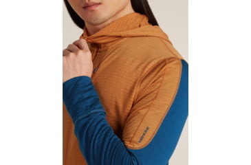 Image of Icebreaker Merino Blend 200 RealFleece Descender Long Sleeve Zip Hoodie - Mens, Trail/Atlantis/CB, Large, IBBA56VZ0J5L