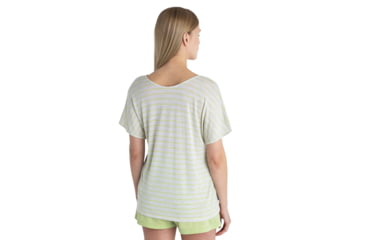 Image of Icebreaker Merino Drayden Reversible SS Top Stripe - Womens, Ecru Heather/Glazen/S, Medium, IB0A56ZWB78M