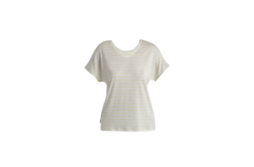 Image of Icebreaker Merino Drayden Reversible SS Top Stripe - Womens, Ecru Heather/Glazen/S, Medium, IB0A56ZWB78M