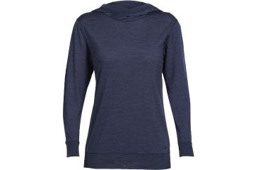 Image of Icebreaker Mira Long Sleeve Hood - Women's -Admiral Heather-X-Large