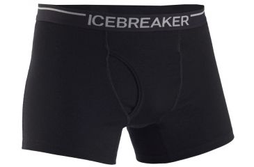 Image of Icebreaker Oasis Boxers with Fly - Mens-Black-Medium