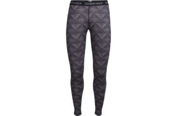 Image of Icebreaker Oasis Leggings Diamond Line - Women's-Blizzard Heather/Black-X-Small