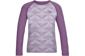 Image of Icebreaker Oasis Long Sleeve Crew Diamond Line - Kids'-Silk Heather/Eggplant-4