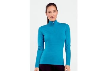 Image of Icebreaker Oasis Long Sleeve Half Zip Stripe Top - Women's-Cruise Overdye-Large