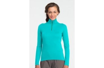 Image of Icebreaker Oasis Long Sleeve Half Zip Top - Women's-Mermaid/Hunter-Large