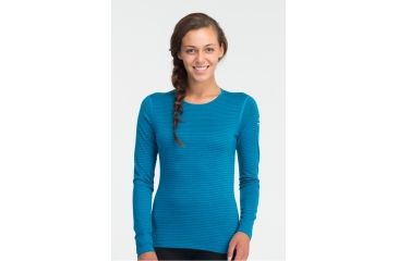 Image of Icebreaker Oasis Long Sleeve Stripe Crewe Top - Women's-Cruise-Large