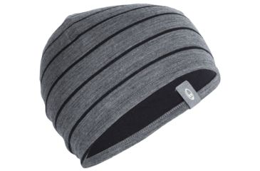 Image of Icebreaker Pocket Hat - Unisex-Gritstone Heather/Black Stripe-One Size