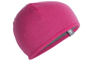 Image of Icebreaker Pocket Hat - Unisex-Gritstone Heather/Pop Pink-One Size