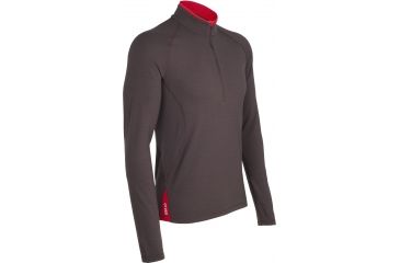 Image of Icebreaker Pursuit Long Sleeve Half Zip - Men's-Walnut/Rocket-Large