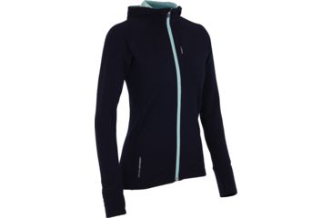Image of Icebreaker Quantum Long Sleeve Zip Hood Clearance - Women's-Admiral/Teardrop-Small