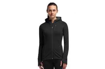 Image of Icebreaker Quantum Long Sleeve Zip Hood - Women's-Black/Black-Large