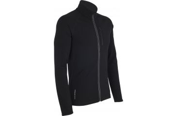 Image of Icebreaker Quantum Long Sleeve Zip Jacket - Men's-Black-Large