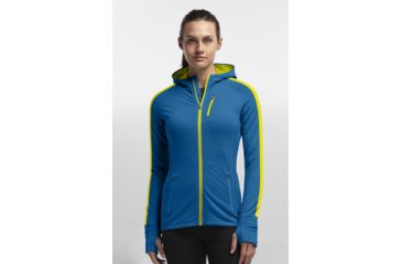 Image of Icebreaker Quantum Plus Long Sleeve Zip Hood - Women's-Cruise-Small