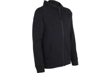Image of Icebreaker Quattro Long Sleeve Hood - Men's-Black-Small