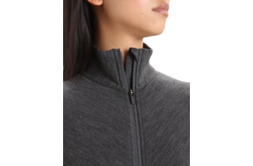 Image of Icebreaker RealFleece Descender Long Sleeve Zip Jacket - Women's, Jet Heather/Black, Medium, IB103900A01M