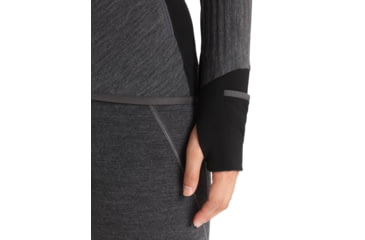 Image of Icebreaker RealFleece Descender Long Sleeve Zip Jacket - Womens, Jet Heather/Black, Medium, IB103900A01M